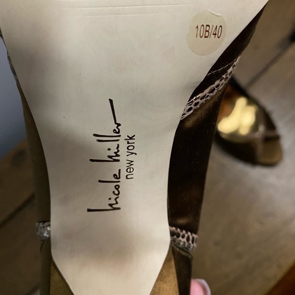 Nicole Miller high heels size 10 B 40 bronze color - Picture 7 of 7